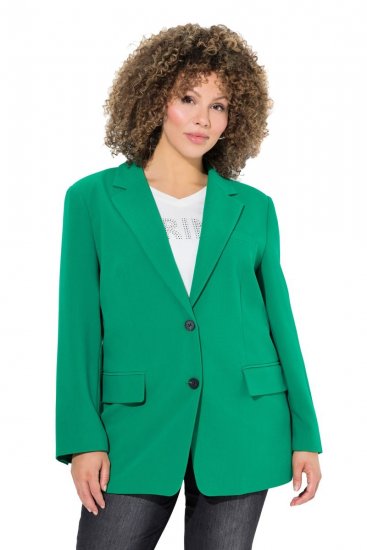Ulla Popken 826487 Sacou oversize cu buzunare cu clapă Verde smarald - Sacouri - Sacouri în Mărimi Mari pentru Femei