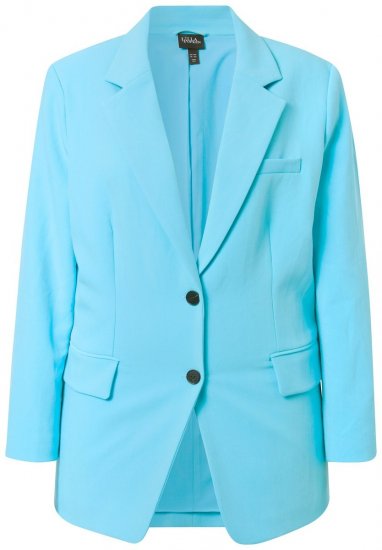 Ulla Popken 826487 Sacou oversize cu buzunare cu clapă Turcoaz deschis - Sacouri - Sacouri în Mărimi Mari pentru Femei