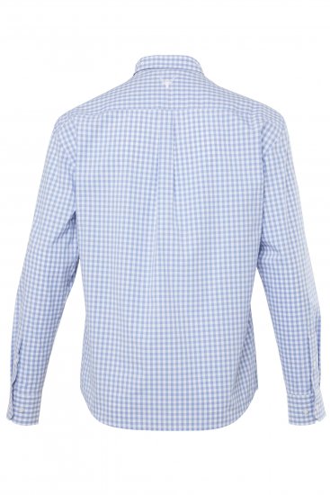 JP1880 Modern Fit Button-Down Collar Long Sleeve Check Shirt Light Blue - Cămăși - Cămăși Bărbați Mărimi Mari