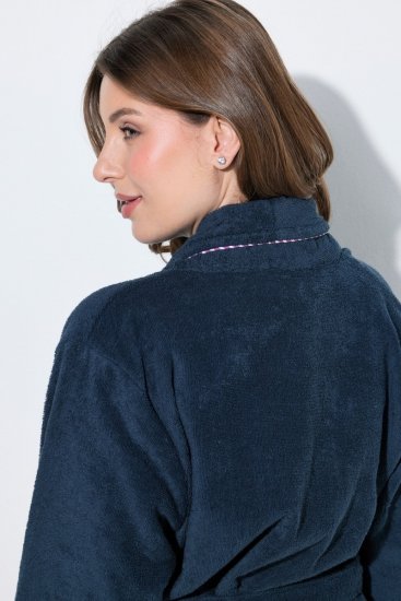 Ulla Popken 826794 Halat din prosop Bleumarin - Halate - 