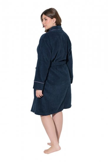 Ulla Popken 826794 Halat din prosop Bleumarin - Halate - 