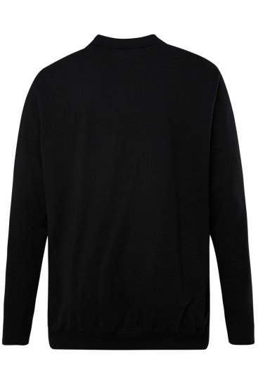 JP1880 827115 Tricou polo cu mânecă lungă și croi pentru burtă Neagră - Tricouri polo - Tricouri Polo Bărbați Mărimi Mari