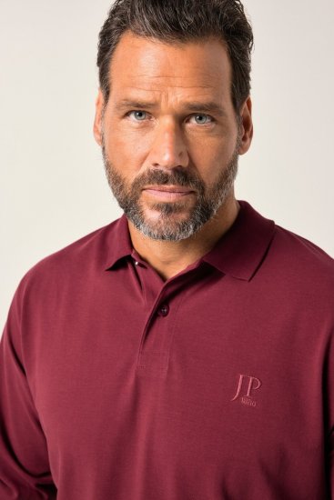 JP1880 Polo Shirt Pique Long Sleeve Red - Tricouri polo - Tricouri Polo Bărbați Mărimi Mari