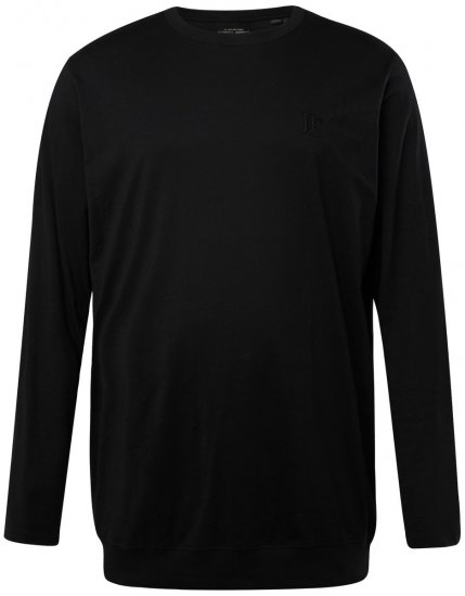 JP1880 827128 Tricou cu mânecă lungă cu croi pentru burtă Neagră - Tricouri - Tricouri Bărbați Mărimi Mari