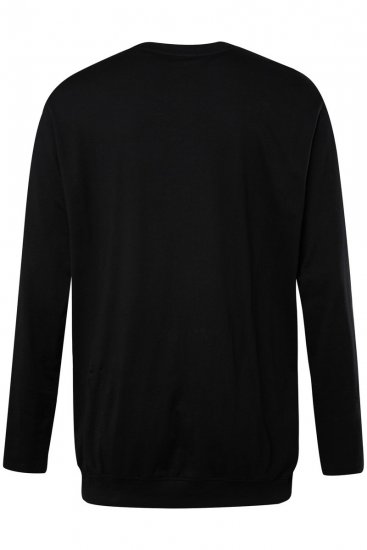 JP1880 827128 Tricou cu mânecă lungă cu croi pentru burtă Neagră - Tricouri - Tricouri Bărbați Mărimi Mari