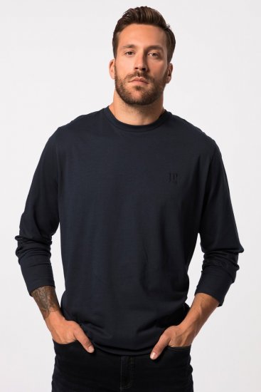 JP1880 827128 Tricou cu mânecă lungă cu croi pentru burtă Bleumarin - Tricouri - Tricouri Bărbați Mărimi Mari