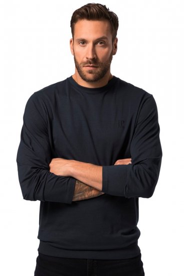 JP1880 827128 Tricou cu mânecă lungă cu croi pentru burtă Bleumarin - Tricouri - Tricouri Bărbați Mărimi Mari