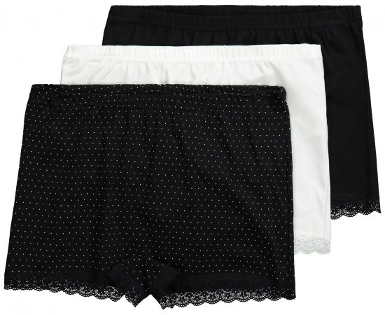 Ulla Popken 827286 Boxeri set de 3 Neagră - Chiloți - 