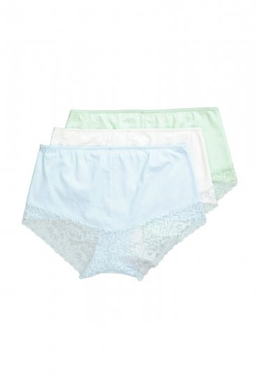 Ulla Popken 827465 Chiloți hipster cu dantelă set de 3 Albastru - Chiloți - 