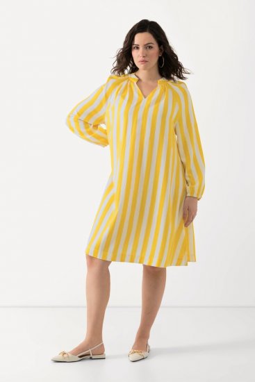 Ulla Popken 827653 Rochie în dungi Galben - Rochii midi - Rochii midi la marimi mari