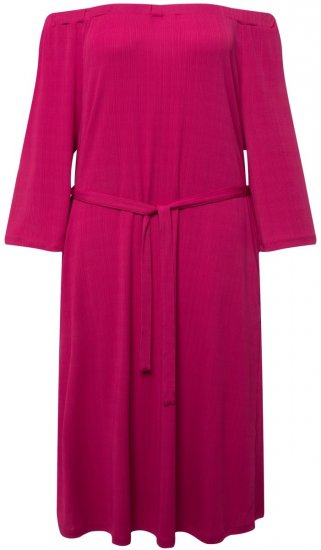Ulla Popken 827740 Rochie din jerseu cu mânecă 3/4 Roz - Rochii midi - Rochii midi la marimi mari