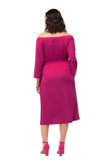 Ulla Popken 827740 Rochie din jerseu cu mânecă 3/4 Roz - Rochii midi - Rochii midi la marimi mari