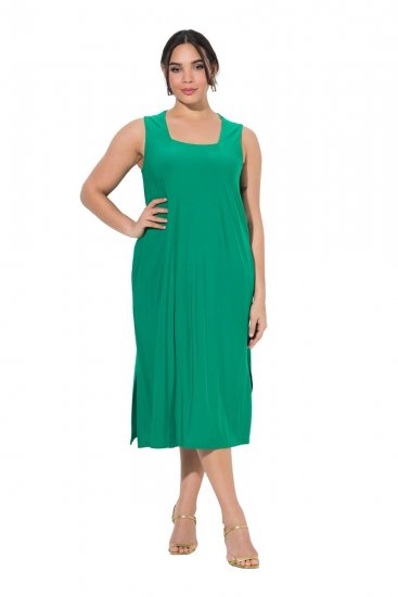 Ulla Popken 827908 Rochie din jerseu fără mâneci Verde - Rochii din jerseu - 
