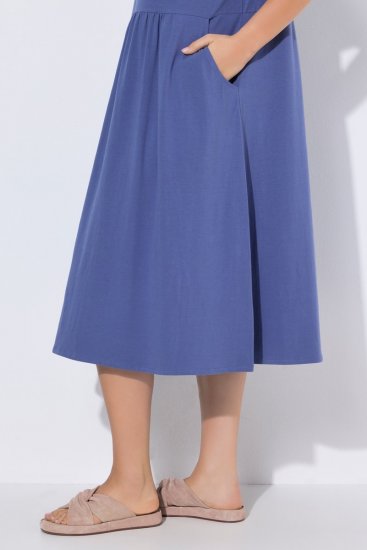 Ulla Popken 827920 Rochie din jerseu cu mânecă scurtă Albastru - Rochii din jerseu - 