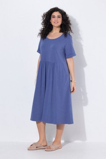 Ulla Popken 827920 Rochie din jerseu cu mânecă scurtă Albastru - Rochii din jerseu - 