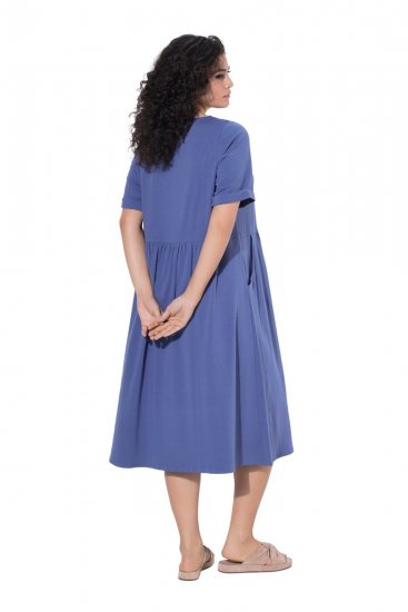 Ulla Popken 827920 Rochie din jerseu cu mânecă scurtă Albastru - Rochii din jerseu - 