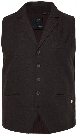 JP1880 828736 Vestă din tweed cu spate tricotat Maro închis - Costume - Costume Bărbați mărimi mari