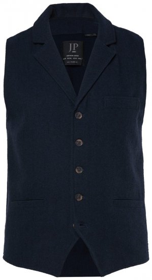 JP1880 828736 Vestă din tweed cu spate tricotat Bleumarin - Costume - Costume Bărbați mărimi mari