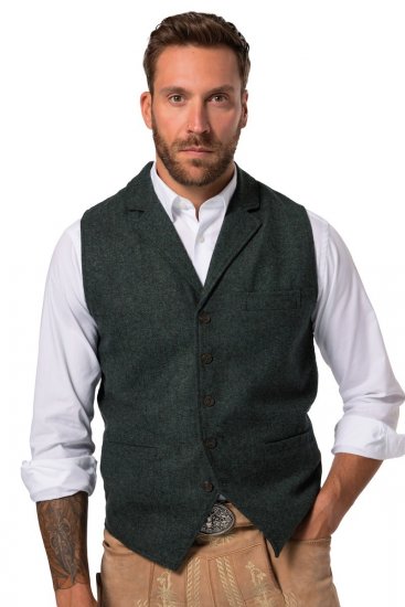JP1880 828736 Vestă din tweed cu spate tricotat Verde sticlă - Costume - Costume Bărbați mărimi mari