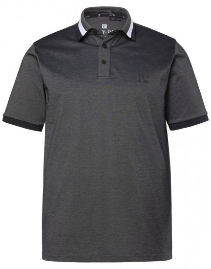 JAY-PI Quickdry Two-Tone Golf Poloshirt Black - Tricouri polo - Tricouri Polo Bărbați Mărimi Mari
