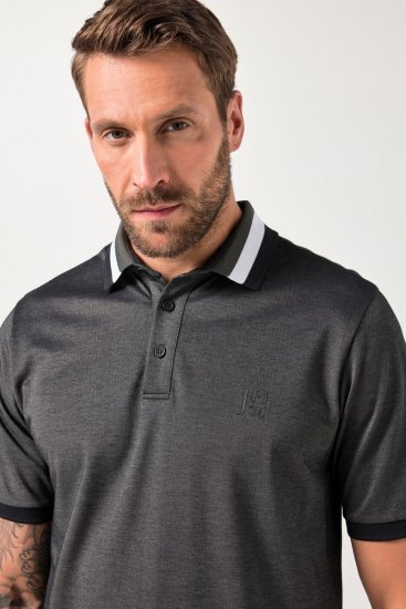 JAY-PI Quickdry Two-Tone Golf Poloshirt Black - Tricouri polo - Tricouri Polo Bărbați Mărimi Mari