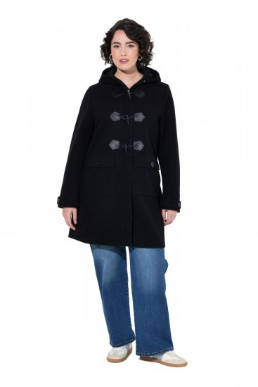 Ulla Popken 829347 Palton duffle Neagră - Paltoane - Paltoane pentru femei la marimi mari