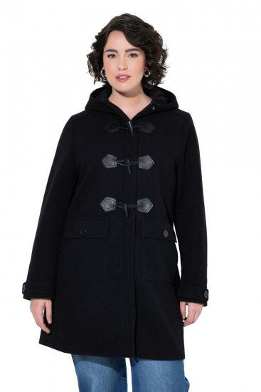 Ulla Popken 829347 Palton duffle Neagră - Paltoane - Paltoane pentru femei la marimi mari