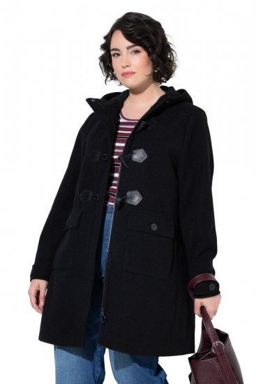 Ulla Popken 829347 Palton duffle Neagră - Paltoane - Paltoane pentru femei la marimi mari