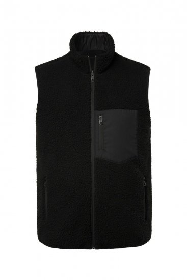 Jay-Pi 829716 Vestă reversibilă cu teddy Neagră - Geci - Geci Bărbați Mărimi Mari