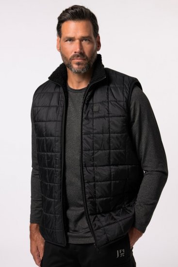 Jay-Pi 829716 Vestă reversibilă cu teddy Neagră - Geci - Geci Bărbați Mărimi Mari