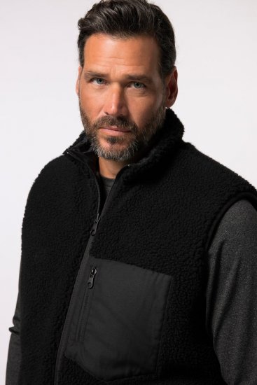 Jay-Pi 829716 Vestă reversibilă cu teddy Neagră - Geci - Geci Bărbați Mărimi Mari