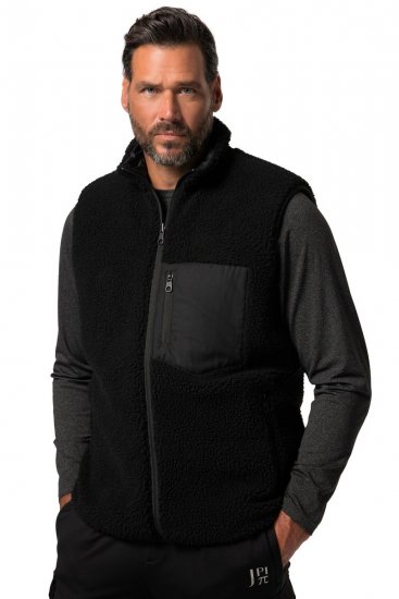 Jay-Pi 829716 Vestă reversibilă cu teddy Neagră - Geci - Geci Bărbați Mărimi Mari