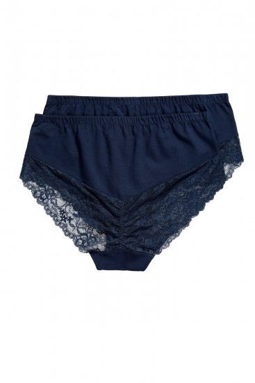 Ulla Popken 830094 Chiloți cu dantelă set de 2 Bleumarin - Chiloți - 