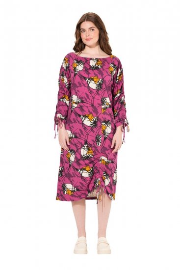 Ulla Popken 830151 Rochie cu flori Roz - Rochii maxi - Rochii maxi marimi mari
