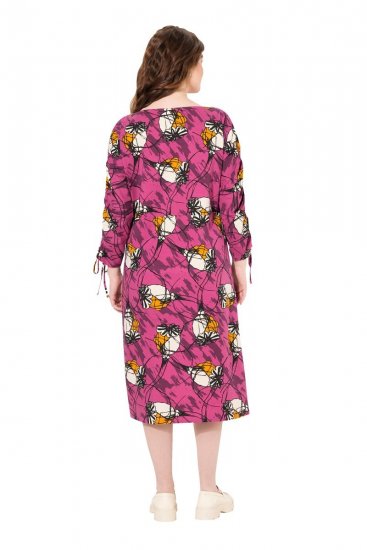 Ulla Popken 830151 Rochie cu flori Roz - Rochii maxi - Rochii maxi marimi mari