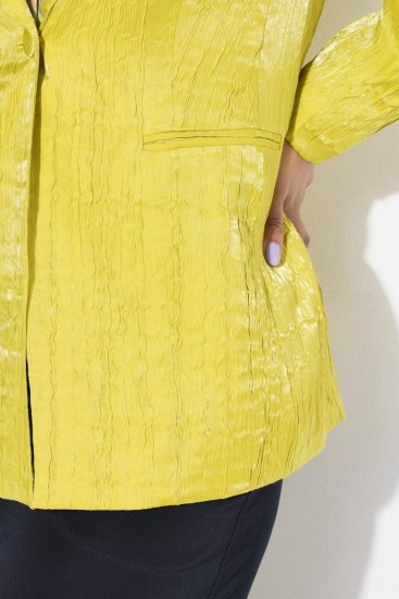 Ulla Popken 830767 Sacou crinkle Verde deschis - Sacouri - Sacouri în Mărimi Mari pentru Femei