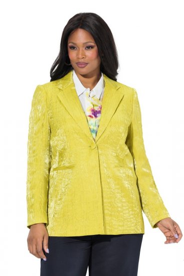 Ulla Popken 830767 Sacou crinkle Verde deschis - Sacouri - Sacouri în Mărimi Mari pentru Femei