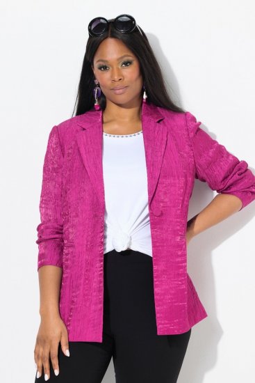 Ulla Popken 830767 Sacou cu efect șifonat Magenta - Sacouri - Sacouri în Mărimi Mari pentru Femei