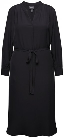 Ulla Popken 831004 Rochie midi cu mânecă lungă Neagră - Rochii maxi - Rochii maxi marimi mari