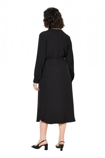 Ulla Popken 831004 Rochie midi cu mânecă lungă Neagră - Rochii maxi - Rochii maxi marimi mari