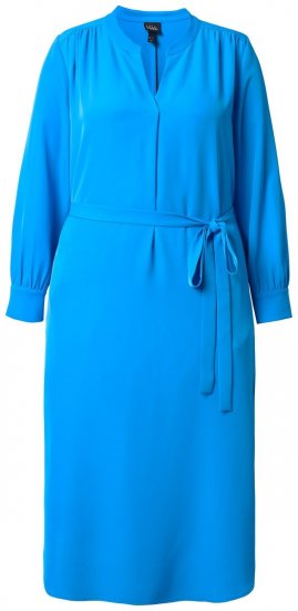 Ulla Popken 831004 Rochie midi cu mânecă lungă și decolteu în V Albastru regal - Rochii midi - Rochii midi la marimi mari