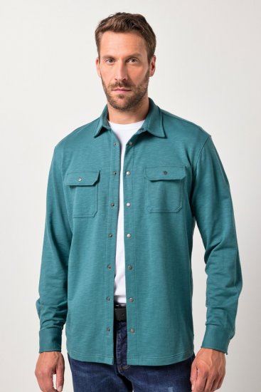 JP1880 Jersey Shirt Long Sleeve Modern Fit Blue - Cămăși - Cămăși Bărbați Mărimi Mari