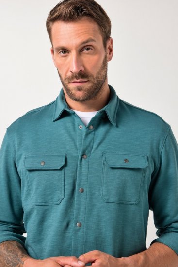 JP1880 Jersey Shirt Long Sleeve Modern Fit Blue - Cămăși - Cămăși Bărbați Mărimi Mari