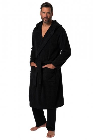 JP1880 Bathrobe Terry Black - Lenjerie intimă & costum baie - Lenjerie Intimă Bărbați Mărimi Mari