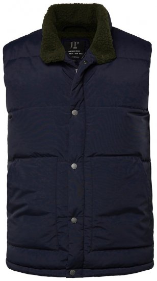 JP1880 831193 Vestă cu căptușeală teddy Bleumarin - Geci - Geci Bărbați Mărimi Mari