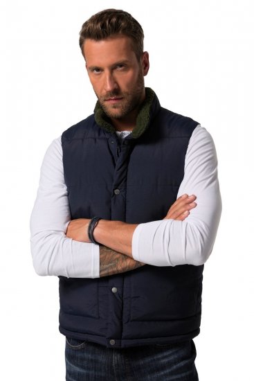 JP1880 831193 Vestă cu căptușeală teddy Bleumarin - Geci - Geci Bărbați Mărimi Mari