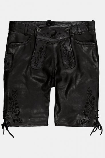 JP1880 831257 Pantaloni scurți din piele nappa Neagră - Pantaloni scurți - Pantaloni Scurți Mărimi mari Bărbați 
