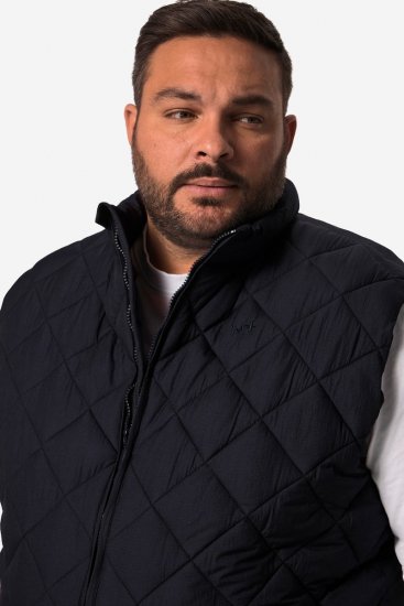 Men+ 578 Vestă matlasată cu guler înalt Bleumarin - Geci - Geci Bărbați Mărimi Mari
