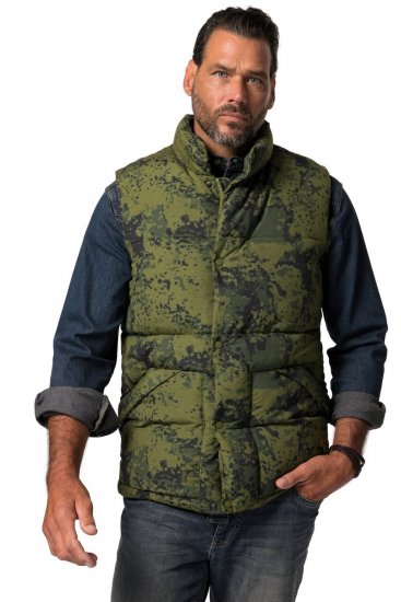 JP1880 831610 Vestă matlasată în camuflaj Verde - Geci - Geci Bărbați Mărimi Mari