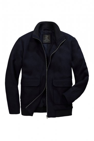 JP1880 831627 Jachetă bomber din amestec de lână Bleumarin - Geci - Geci Bărbați Mărimi Mari